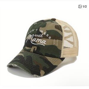 Camo Trucker Hat with Embroidery